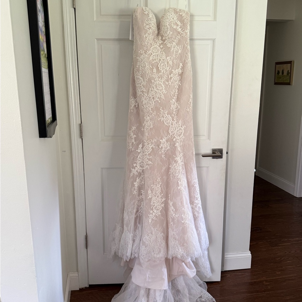 Stella York Elegant Lace Strapless Mermaid Wedding Gown